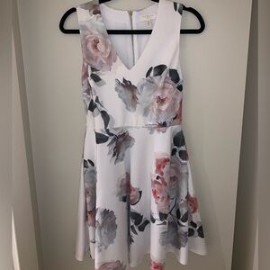 pink and white floral red baker dress - size 2 - US 6